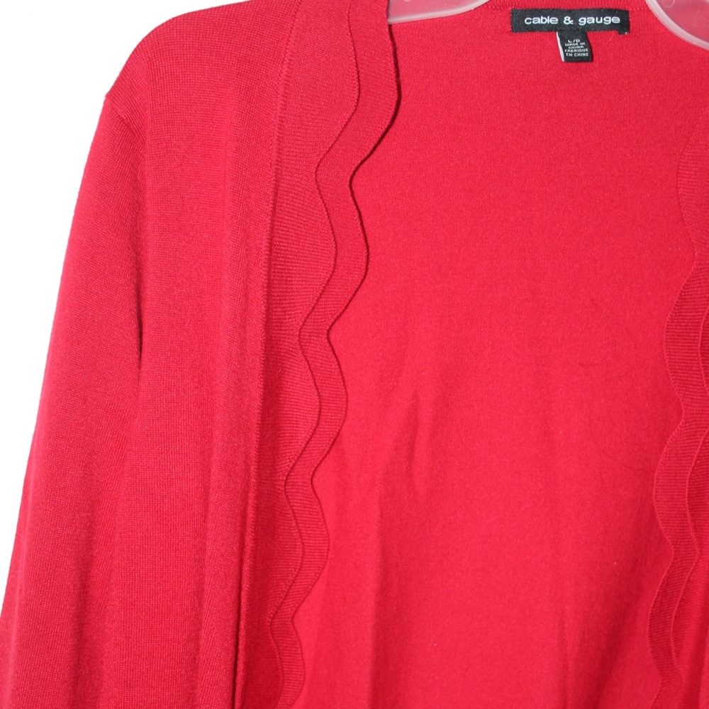 Red cardigan